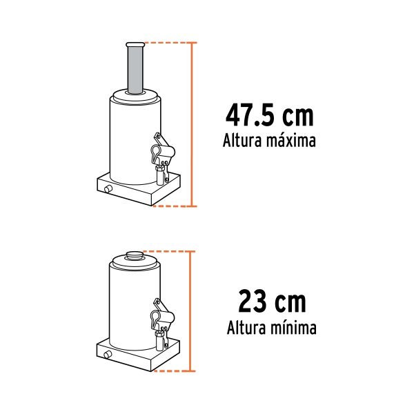 GATO HIDRAULICO DE BOTELLA DE 12 TON TRUPER - Imagen 3