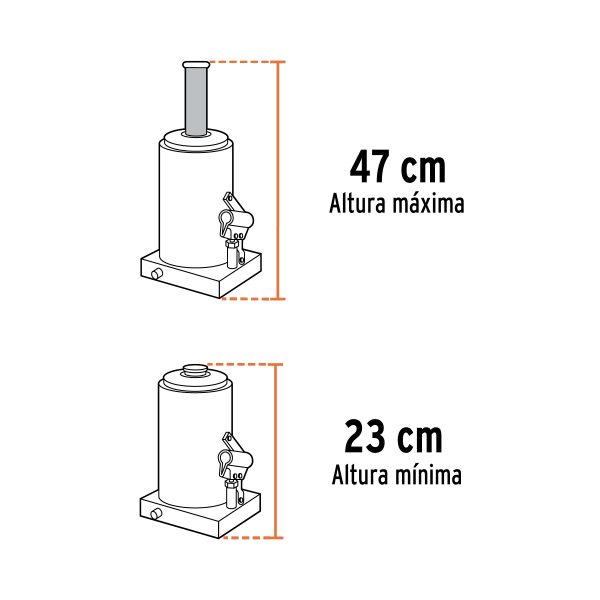 GATO HIDRAULICO DE BOTELLA DE 8 TON TRUPER - Imagen 3