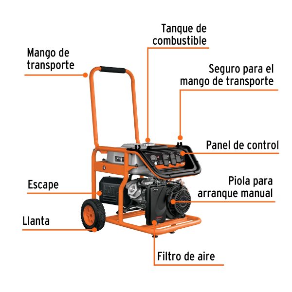 GENERADOR ELECTRICO PORTATIL 5.5.KW CON MOTOR A GASOLINA TRUPER - Imagen 2
