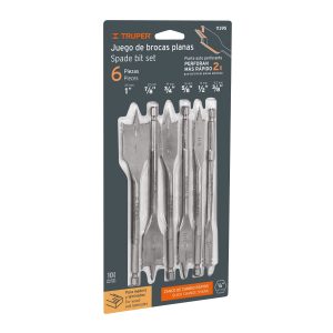 JUEGO DE 6 BROCAS PLANAS PARA MADERA TRUPER