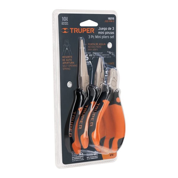 JUEGO DE 3 MINI ALICATES MANGO COMFORT GRIP TRUPER