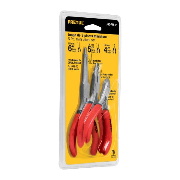 JUEGO DE 3 MINI ALICATES PRETUL
