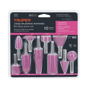 JUEGO DE 10 PIEDRAS MONTADAS ZANCO 1/4" USO GENERAL TRUPER