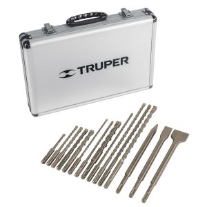 JUEGO DE 15 BROCAS Y CINCELES SDS PLUS EN ESTUCHE TRUPER