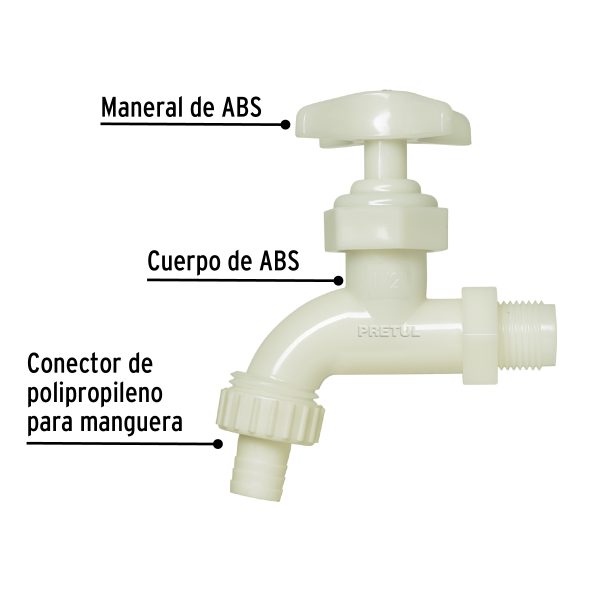 LLAVE PARA MANGUERA DE PLASTICO 1/2" PRETUL - Imagen 2