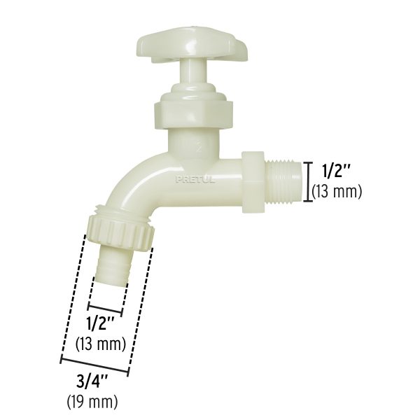LLAVE PARA MANGUERA DE PLASTICO 1/2" PRETUL - Imagen 3
