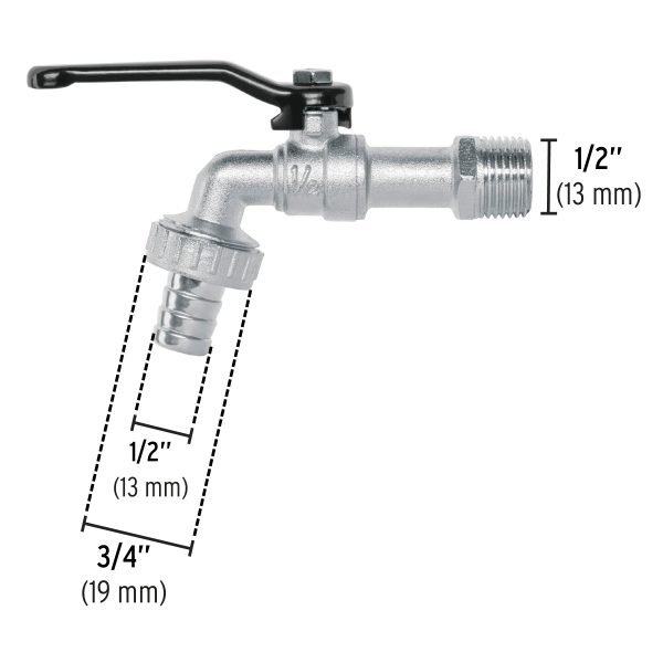 LLAVE DE ESFERA 1/2" DE ZINC PRETUL - Imagen 3