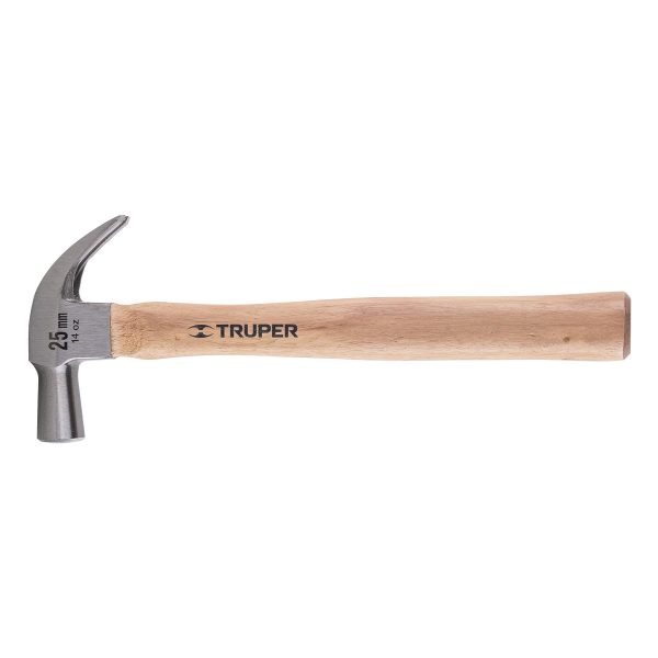 MARTILLO CABEZA CONICA 25 MM UÑA CURVA MANGO MADERA TRUPER