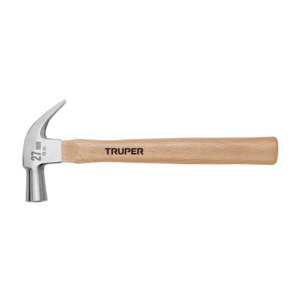 MARTILLO CABEZA CONICA 27 MM UÑA CURVA MANGO MADERA TRUPER