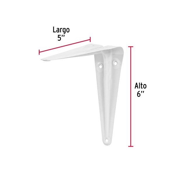 PIE DE AMIGO DE ACERO BLANCO 5" X 6" FIERO - Imagen 2