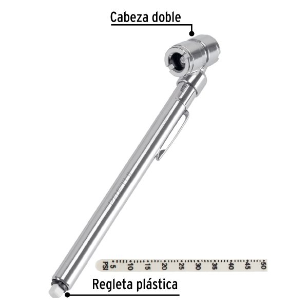 CALIBRADOR DE AIRE 50 PSI CABEZA DOBLE PRETUL - Imagen 2