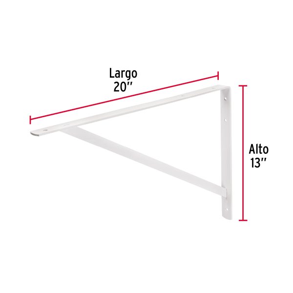 PIE DE AMIGO DE ACERO REFORZADO BLANCO 13" X 20" FIERO - Imagen 2