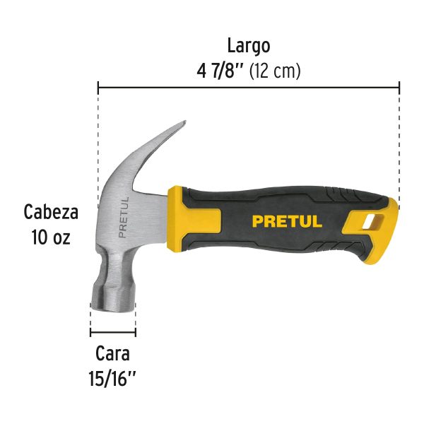 MARTILLO 10 OZ MANGO COMFORT GRIP PRETUL - Imagen 2