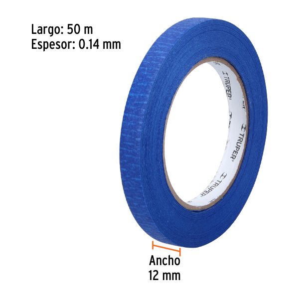CINTA DE ENMASCARAR AZUL 1/2" X 50 M TRUPER - Imagen 2