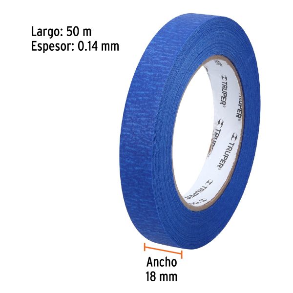 CINTA DE ENMASCARAR AZUL 3/4" X 50 M TRUPER - Imagen 2