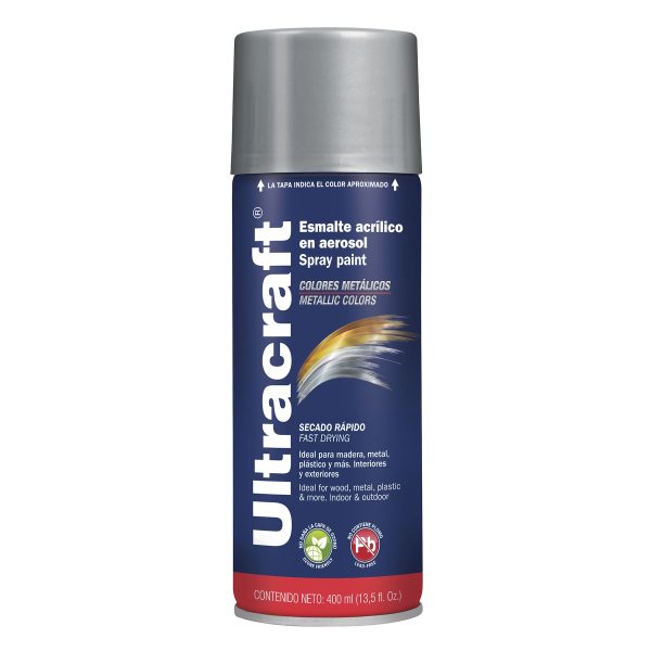 ESMALTE ACRILICO EN AEROSOL CROMO METALICO ULTRACRAFT