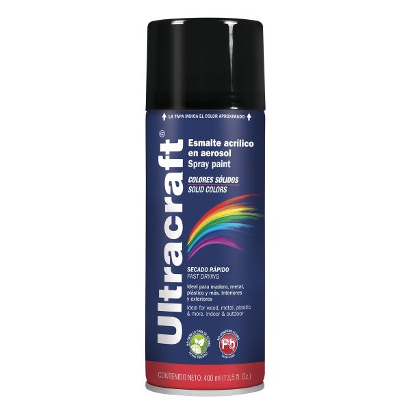 ESMALTE ACRILICO EN AEROSOL NEGRO BRILLANTE ULTRACRAFT