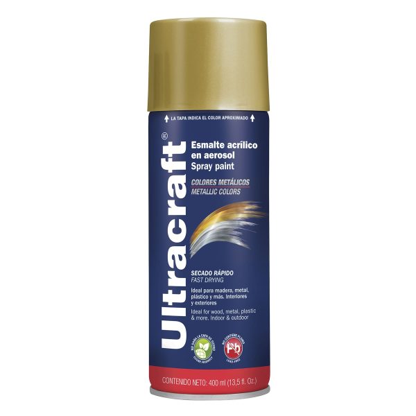 ESMALTE ACRILICO EN AEROSOL ORO METALICO ULTRACRAFT