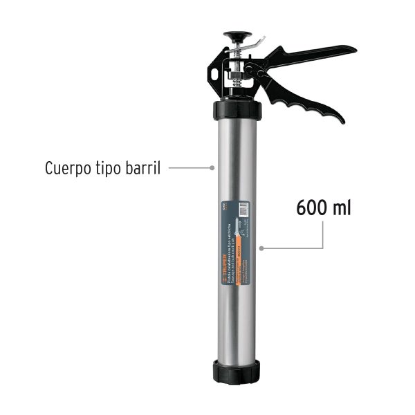 PISTOLA CALAFATEO TIPO SALCHICHA DE 600 ML TRUPER - Imagen 2