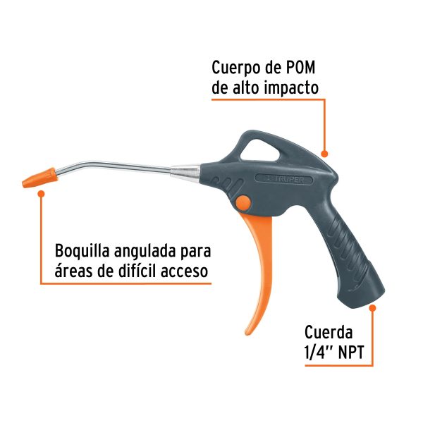 PISTOLA PLASTICA PARA SOPLETEAR 6" TRUPER - Imagen 2