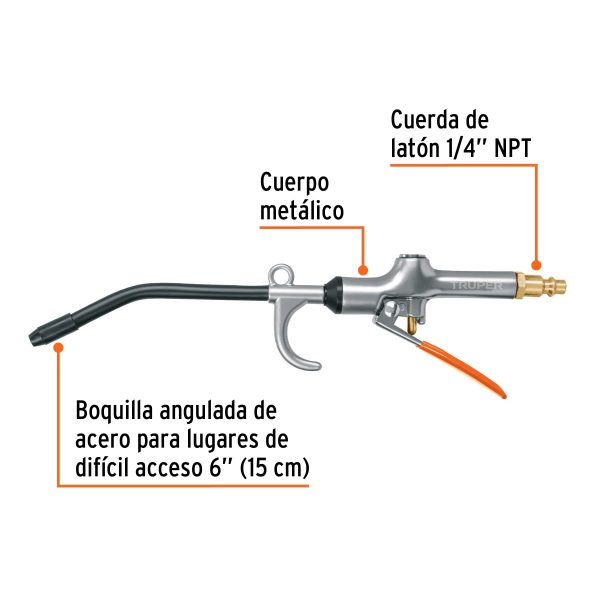 PISTOLA PARA SOPLETEAR CON GANCHO 120 PSI TRUPER - Imagen 2
