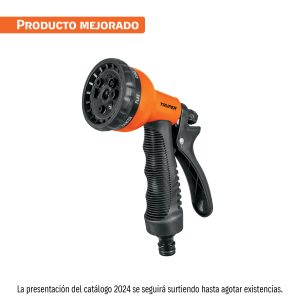 PISTOLA PARA RIEGO 8 FUNCIONES PLASTICA CON RECUBRIMIENTO TRUPER
