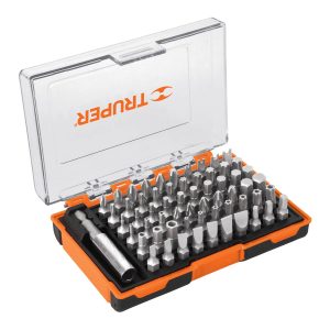 JUEGO DE 61 PUNTAS MIXTAS LARGO 1" EN ESTUCHE PLASTICO TRUPER