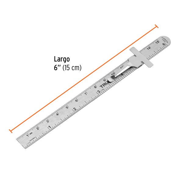 REGLA 15 CM DE ACERO INOXIDABLE DE BOLSILLO TRUPER - Imagen 4