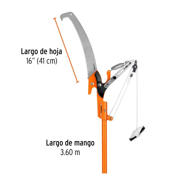 CORTADOR DE RAMAS ALTAS MANGO TELESCOPICO 3.6 M FIBRA DE VIDRIO TRUPER - Imagen 2