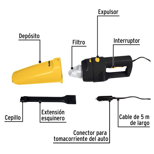 ASPIRADORA PARA AUTO 12 V PRETUL - Imagen 2