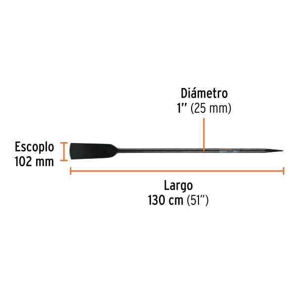 BARRA CAVADORA 1" X 130 CM ESCOPLO 102 MM TRUPER - Imagen 2