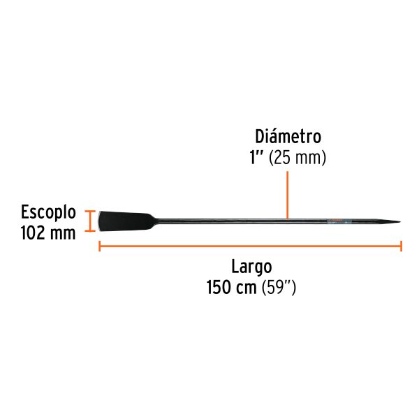 BARRA CAVADORA 1" X 150 CM ESCOPLO 102 MM TRUPER - Imagen 2