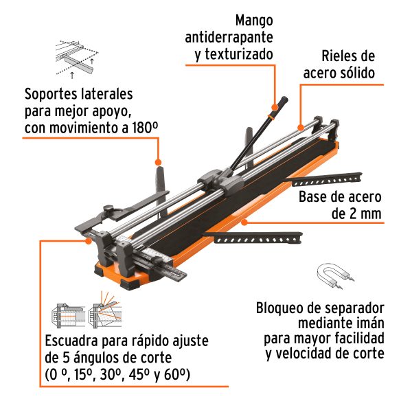 CORTA BALDOSA 40" (100 CM) GRAN FORMATO CON MALETIN TRUPER EXPERT - Imagen 2