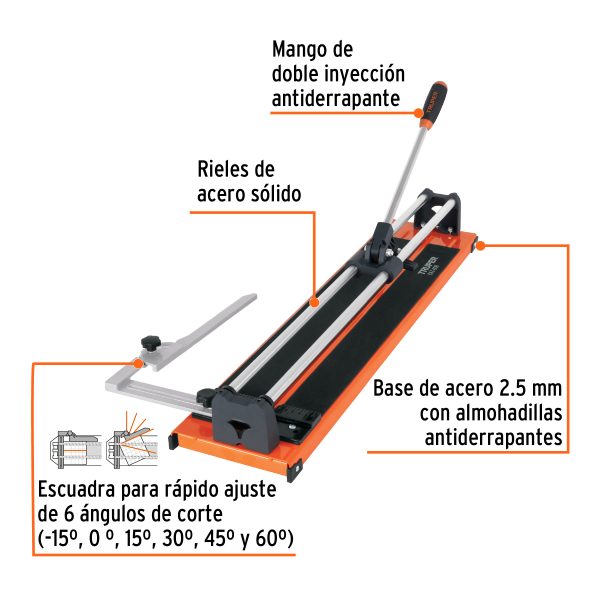 CORTA BALDOSA 24" (60 CM) CON BALEROS TRUPER - Imagen 2