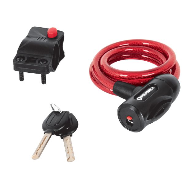 CANDADO DE CABLE CON LLAVE 10 MM X 1 M HERMEX