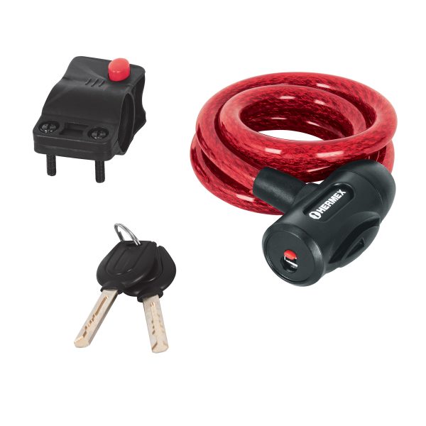 CANDADO DE CABLE CON LLAVE 12 MM X 1 M HERMEX