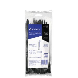 BOLSA CON 50 AMARRES PLASTICOS 50 LB 200 X 4.5 MM NEGROS VOLTECK