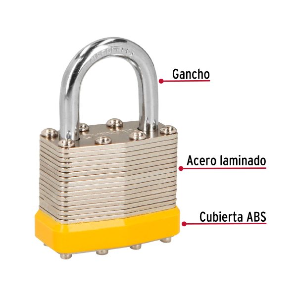 CANDADO LAMINADO 40 MM GANCHO CORTO HERMEX - Imagen 2