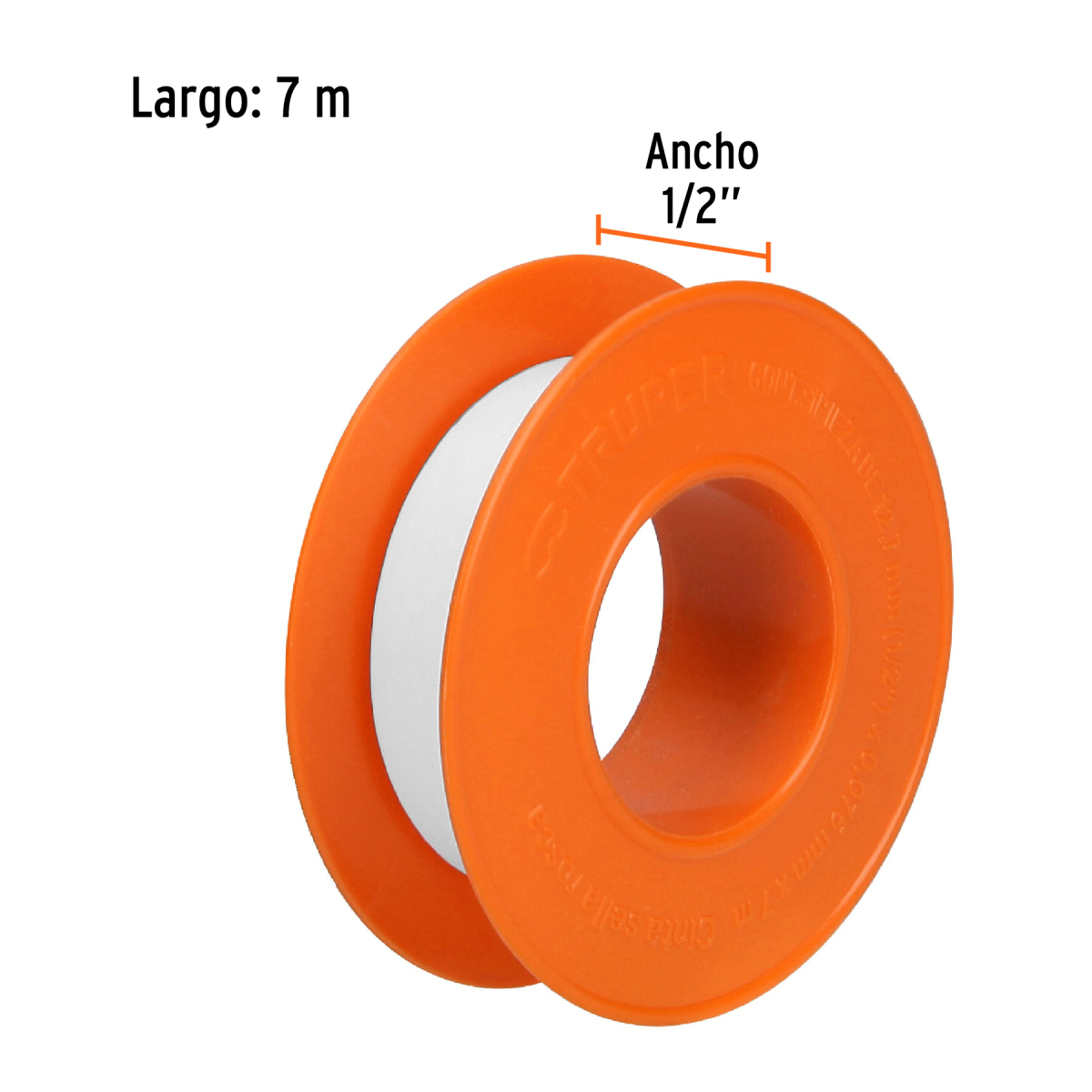 CINTA SELLA ROSCAS 1/2" X 7 M TRUPER - Imagen 2