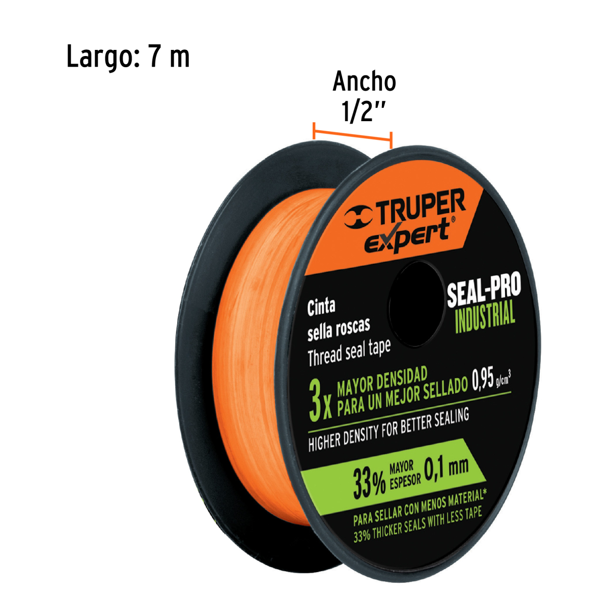 CINTA SELLA ROSCAS 1/2" X 7 M INDUSTRIAL TRUPER EXPERT - Imagen 2