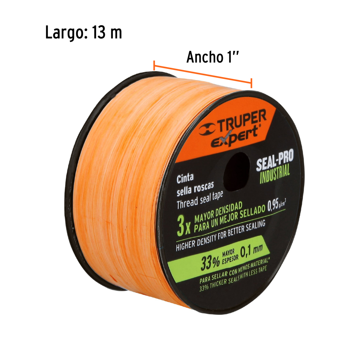 CINTA SELLA ROSCAS 1" X 13 M INDUSTRIAL TRUPER EXPERT - Imagen 2