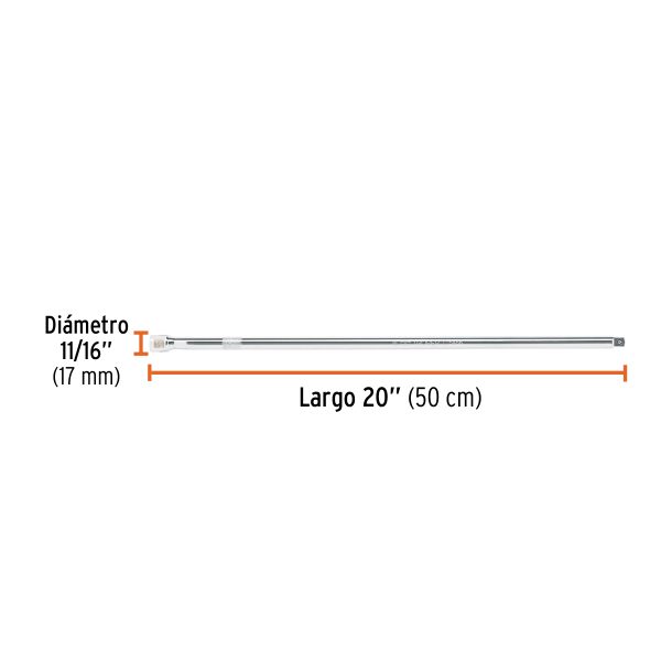 EXTENSION CUADRO 1/2" PARA RATCHET LARGO 20" TRUPER - Imagen 2