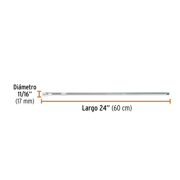 EXTENSION CUADRO 1/2" PARA RATCHET LARGO 24" TRUPER - Imagen 2