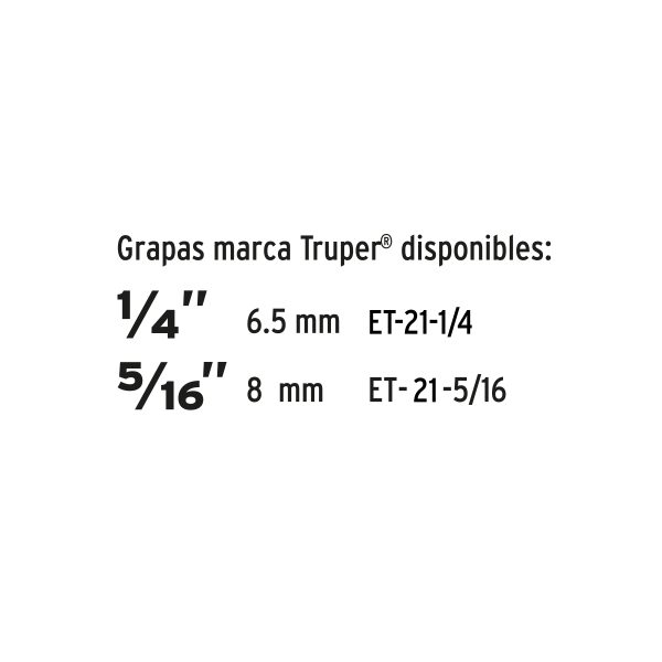 ENGRAPADORA PARA 1/4" Y 5/16" CON 200 GRAPAS TRUPER - Imagen 3
