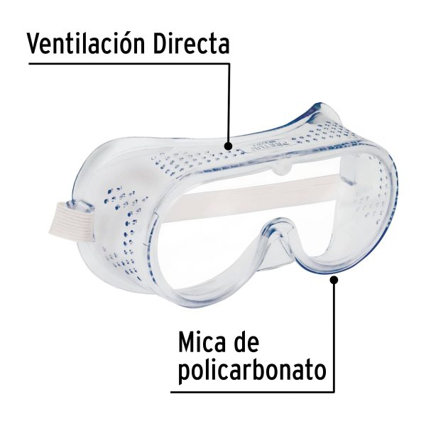 GAFAS DE SEGURIDAD CON VENTILACION DIRECTA PRETUL - Imagen 2