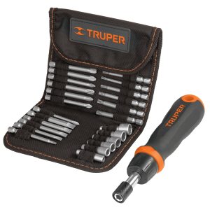 DESTORNILLADOR TIPO RATCHET CON 18 PUNTAS Y 6 COPAS TRUPER