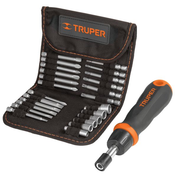 DESTORNILLADOR TIPO RATCHET CON 18 PUNTAS Y 6 COPAS TRUPER