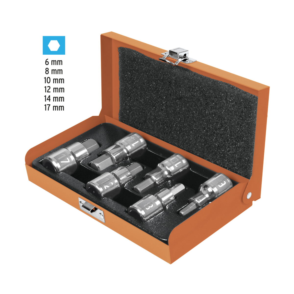 JUEGO DE 6 COPAS 1/2" PUNTA BRISTOL METRICAS TRUPER - Imagen 3