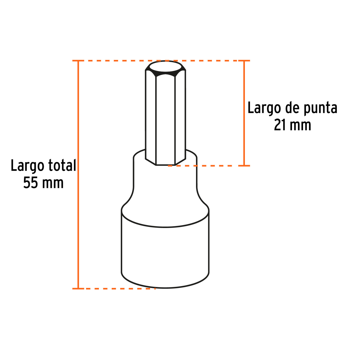 JUEGO DE 7 COPAS 1/2" PUNTA BRISTOL EN PULGADAS TRUPER - Imagen 2