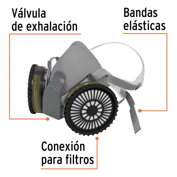 RESPIRADOR PROFESIONAL CON CARTUCHOS MULTIGAS TRUPER - Imagen 2
